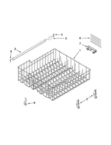Upper Rack And Track Parts Diagram and Parts List for ADB1400PYB3  Amana Dishwasher