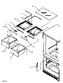 Crisper Compartment Diagram and Parts List for BX22RE-P1161604WE  Amana Refrigerator