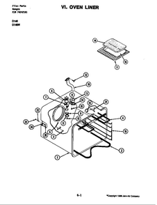 Oven Diagram and Parts List for D146B  Jenn-Air Range