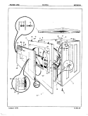 EXTERIOR Diagram and Parts List for DE25D6AM  Admiral Dryer