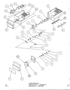 Refrigerator/crushed Ice Bucket Diagram and Parts List for SXD25MP-2  Amana Refrigerator