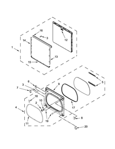 Door Parts Diagram and Parts List for MEDB855DC0  Maytag Dryer
