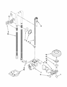 Fill, Drain And Overfill Parts Diagram and Parts List for MDB8959AWS5  Maytag Dishwasher