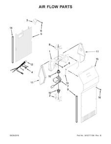 Air Flow Parts Diagram and Parts List for 5MSF25N4BA02  Maytag Refrigerator