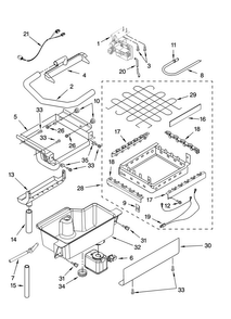 Evaporator, Ice Cutter Grid And Water Parts Diagram and Parts List for MIM1554VRS0  Maytag Ice Maker