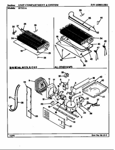 Unit Compartment & System Diagram and Parts List for RTD21A-AH71F  Maytag Refrigerator