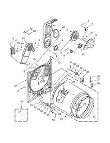 Bulkhead Parts Diagram and Parts List for NED4705EW1  Amana Dryer