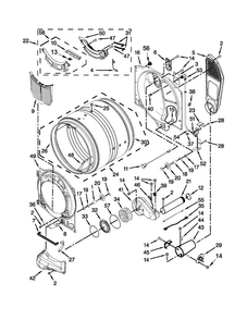 Bulkhead Parts Diagram and Parts List for MGD9000YW1  Maytag Dryer