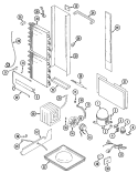UNIT COMPARTMENT & SYSTEM Diagram and Parts List for GS24X8DA  Maytag Refrigerator