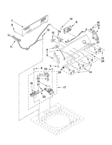Controls And Water Inlet Parts Diagram and Parts List for 7MMVWC310YW0  Maytag Washer