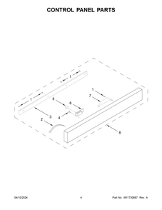 Control Panel Parts Diagram and Parts List for JMDFS30HM02  Jenn-Air Microwave