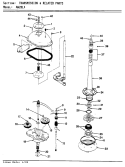 TRANSMISSION & RELATED PARTS (REV. E - F) Diagram and Parts List for AW20L4A  Admiral Washer