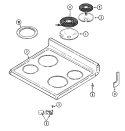 TOP ASSEMBLY Diagram and Parts List for L3882VRV  Norge Range