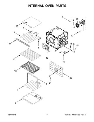 Part Location Diagram of W11241587 Whirlpool BAFFL-CONV