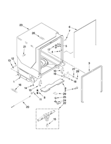Tub And Frame Parts Diagram and Parts List for MDB8959AWB6  Maytag Dishwasher