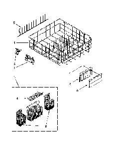 Lower Rack Parts Diagram and Parts List for 66512769K314  Kenmore Dishwasher