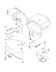 Freezer Liner Parts Diagram and Parts List for MFI2569VEB1  Maytag Refrigerator