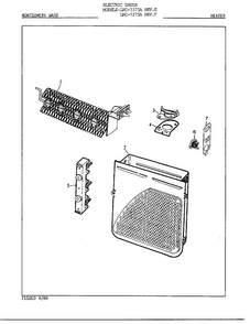 Electric Dryer/heater Diagram and Parts List for 7375A REV F Norge Dryer