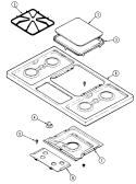 TOP ASSEMBLY Diagram and Parts List for A8321TW-L  Admiral Cooktop