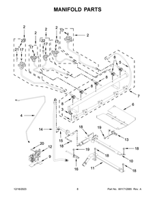 Manifold Parts Diagram and Parts List for MGR8800FZ6  Maytag Range