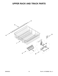 Upper Rack And Track Parts Diagram and Parts List for MDTS4224PZ0  Maytag Dishwasher