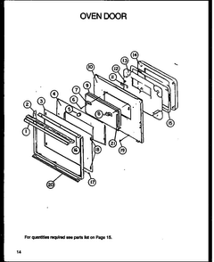 Oven Door Diagram and Parts List for AC027DE-P1172603S  Amana Wall Oven