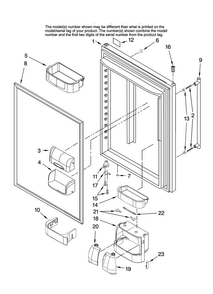 Refrigerator Door Parts Diagram and Parts List for JBL2088HES13  Jenn-Air Refrigerator
