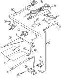 GAS CONTROLS Diagram and Parts List for G4131WRWM4  Maytag Range