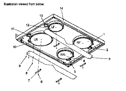 Main Top  Assembly Diagram and Parts List for ART6100E P1142685NE Amana Range