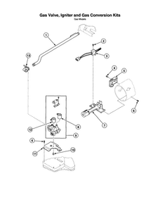 Gas Valve/igniter/gas Conversion Diagram and Parts List for AGS20AWF  Speed Queen Dryer