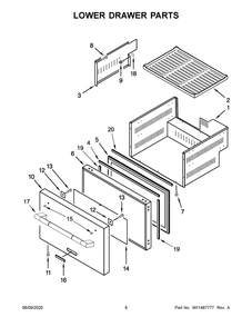 Lower Drawer Parts Diagram and Parts List for JUCFP242HL00  Maytag Wine and Beverage Cooler