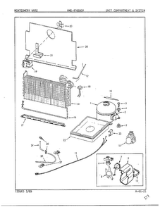 Unit Compartment And System Diagram and Parts List for 47668A  Admiral Freezer