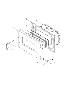 Door Parts Diagram and Parts List for MLE24PDAZW2  Maytag Dryer
