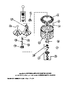 Agitator, Drive Bell, Seal Kit, Washtub And Hub Diagram and Parts List for CW8202W2-PCW8202W2A  Crosley Washer
