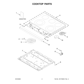 Cooktop Parts Diagram and Parts List for MFES4030RS1  Maytag Range