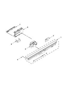 Control Panel And Latch Parts Diagram and Parts List for JDB8700AWP1  Jenn-Air Dishwasher