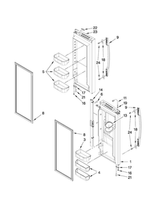 Refrigerator Door Parts Diagram and Parts List for MFI2665XEW1  Maytag Refrigerator