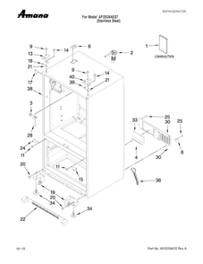 Cabinet Parts Diagram and Parts List for AFI2538AES7  Amana Refrigerator
