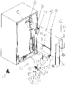 Cabinet Back Diagram and Parts List for 36271-P1121801W  Amana Refrigerator