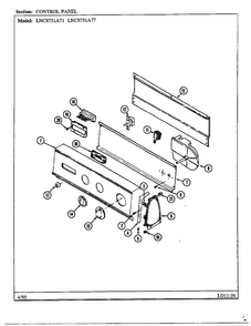 Control Panel Diagram and Parts List for 8751A71  Norge Dryer
