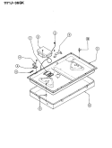BURNER BOX ASSY. Diagram and Parts List for 1171AJ-36GK  Admiral Cooktop