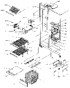 Freezer Section Diagram and Parts List for SXDE27N-P1162206W  Amana Refrigerator