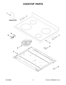 Cooktop Parts Diagram and Parts List for AER6303MMS0  Amana Range