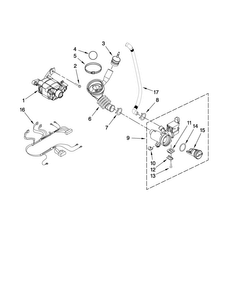 Pump And Motor Parts Diagram and Parts List for MHWZ400TQ03  Maytag Washer