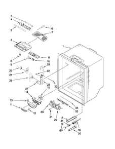 Refrigerator Liner Parts Diagram and Parts List for MFD2562VEB2  Maytag Refrigerator