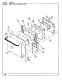 DOOR Diagram and Parts List for A59F-5TXW-R  Admiral Wall Oven