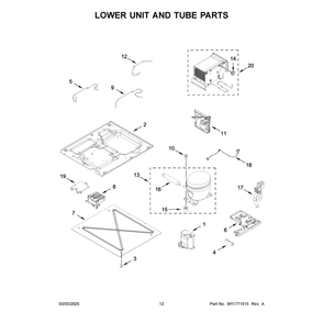 Lower Unit And Tube Parts Diagram and Parts List for JBZFL30IGX20  Jenn-Air Freezer