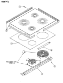 TOP ASSY. Diagram and Parts List for 666AJ-ESAW  Admiral Range