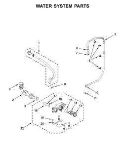 Water System Parts Diagram and Parts List for MHW5630HW2  Maytag Washer