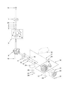 Brake, Clutch, Gearcase, Motor And Pump Parts Diagram and Parts List for MVWC6ESWW1  Maytag Washer